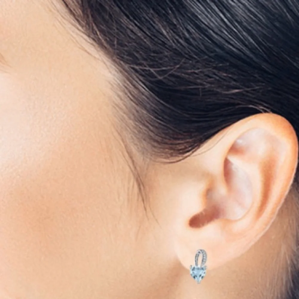 EVERLY JEWELRY AUTHENTIC GENUINE AQUAMARINE/DIAMOND (925) NECKLACE - Picture 15 of 15